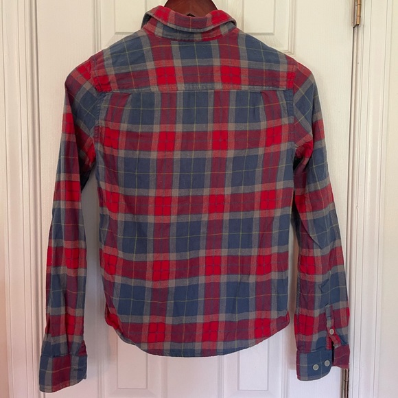 Y2K AEO Bonfire Plaid Flannel Button Down Shirt - Picture 6 of 6